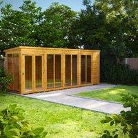 Power Pent 18' x 4' Summerhouse, Brown
