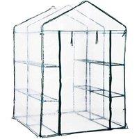 Outsunny Walk In Greenhouse with Steel Frame, Green