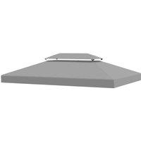 Outsunny 3x4m Replacement Gazebo Canopy - Light Grey, Grey