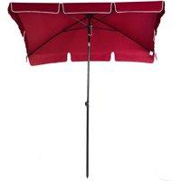 Outsunny Rectangular Sun Shade Parasol - Red, Red