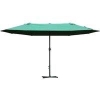 Outsunny 4.6m Double Parasol (base not included) - Green, Green