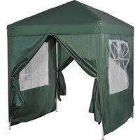 Outsunny 2 x 2m Pop Up Gazebo with Sides - Green, Green