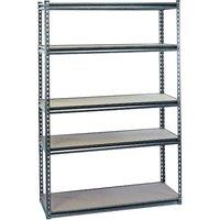 Draper 52958 Heavy-Duty Steel Shelving Unit - Five Shelves (L1220 x W610 x H1830mm), Silver