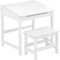 Premier Housewares Kids Desk & Stool - White, White