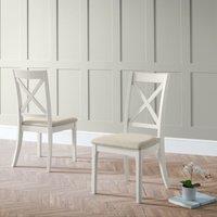 Julian Bowen Set of 2 Provence Dining Chairs, Cream
