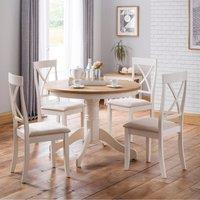 Julian Bowen Davenport Round Pedestal Table, Brown