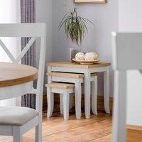 Julian Bowen Davenport Oak Elephant Grey Nest of Tables, Grey