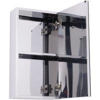HOMCOM Wall Mounted Glass Bathroom Storage Cabinet With Mirror, Silver