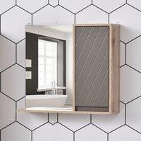 HOMCOM 49 x 57cm Wall Mounted Bathroom Cabinet And Mirror With Adjustable Shelf