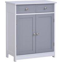 HOMCOM 75x60cm Freestanding Bathroom Storage Cabinet Unit, Grey