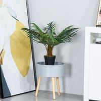 HOMCOM 60cm 2Ft Small Artificial Palm Tree With Pot, Green