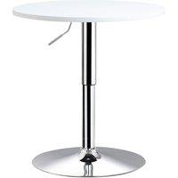 HOMCOM 60cm Adjustable Height Round Bar Table With Swivel Top Metal Frame White, White