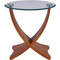 Siena Walnut & Glass Lamp Table, Brown