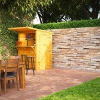 Power 4' x 4' Pub Shed Garden Bar, Brown
