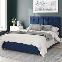 Aspire Hepburn Ottoman Storage Bed Velvet Navy Single, Blue