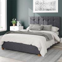 Aspire Hepburn Ottoman Storage Bed Velvet Steel Single, Grey