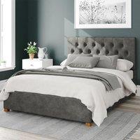 Aspire Olivier Ottoman Bed Kimyo Linen Granite Small Double