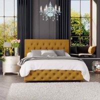 Laurence Llewelyn-Bowen Laurence Llewelyn Bowen Luna Ottoman Storage Bed Plush Velvet Ochre Single, Yellow