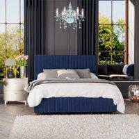 Laurence Llewelyn-Bowen Laurence Llewelyn Bowen Estella Ottoman Storage Bed Plush Velvet Navy Single, Blue