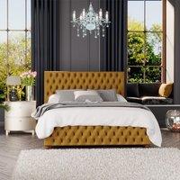 Laurence Llewelyn-Bowen Laurence Llewelyn Bowen Seren Ottoman Storage Bed Plush Velvet Ochre Single, Yellow