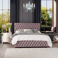 Laurence Llewelyn-Bowen Laurence Llewelyn Bowen Seren Ottoman Storage Bed Plush Velvet Blush Single, Purple