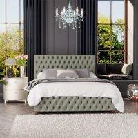 Laurence Llewelyn-Bowen Laurence Llewelyn Bowen Seren Ottoman Storage Bed Plush Velvet Duck Egg Single, Grey