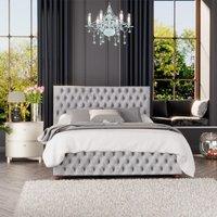 Laurence Llewelyn-Bowen Laurence Llewelyn Bowen Seren Ottoman Storage Bed Mirazzi Velvet Silver Single, Silver