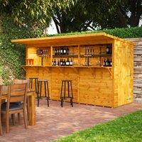 Power 12' x 4' Pub Shed Garden Bar, Brown