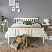 Aspire Atlantic Bed Frame White and Natural Small Double