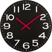Premier Housewares Contemporary MDF Wall Clock - Black, Black
