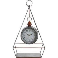 Premier Housewares Hayden Table Clock - Antique Silver Finish, Silver