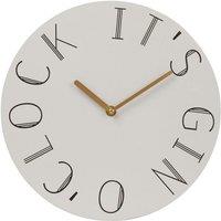 Premier Housewares Mimo "It's Gin O'Clock" Clock - White Finish, White