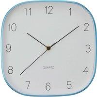 Premier Housewares Elko Square Wall Clock - Blue Finish Case with White Face, Blue