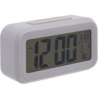 Premier Housewares LCD Digital Alarm Clock - Grey, Grey