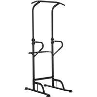 HOMCOM Power Tower Dip Station Pull Up Bar Multi-Function for Home Gym, Black