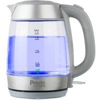 Tower PT10040GRY Presto 2200W 1.7L Glass Kettle - Grey, Grey