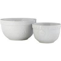 Premier Housewares Set of 2 Round Mixing Bowls - White, White