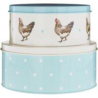 Premier Housewares Set of 2 Cake Tins - Hen Print, Multi