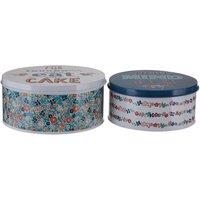 Premier Housewares Set of 2 Cake Tins - Floral Print, Multi