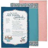 Premier Housewares 100% Cotton Tea Towels - Set of 3, Multi