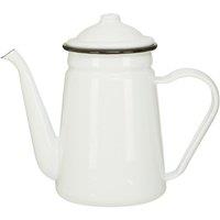 Premier Housewares Coffee Pot - White Enamel, White