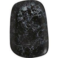 Premier Housewares Small Oval Plate - Black Faux Marble, Black
