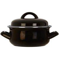 Premier Housewares Mini Retro Casserole Dish - Black Enamel, Black