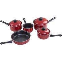 Premier Housewares 5-Piece Red Belly Pan Set with Bakelite Handles, Red