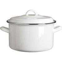 Premier Housewares Large Casserole Dish - White Enamel, White