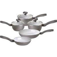 Prestige Earthpot Recycled Non-Stick 5-Piece Saucepan and Frying Pan Set, Grey