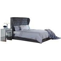 Dakota King Ottoman Bed with Solid Base Pewter, Grey