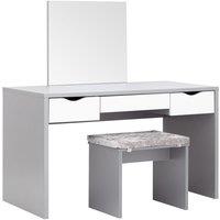 Elizabeth Dressing Table And Stool Set Grey, Grey