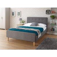 GFW Ashbourne King Grey Fabric Bed Frame, Grey