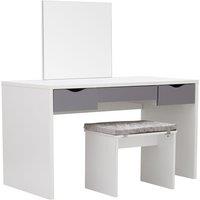 Elizabeth Dressing Table And Stool Set White, White